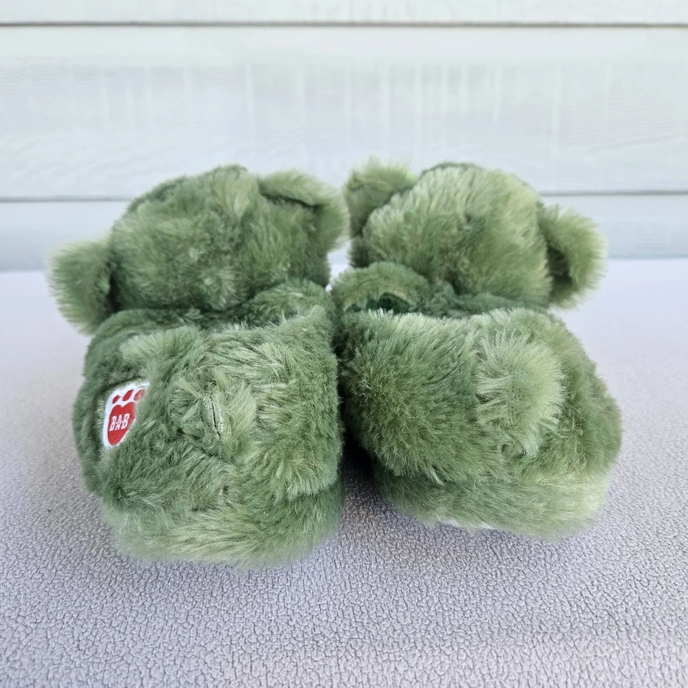 Build A Bear Halloween Zombie Bear House Slippers Shoes Youth SZ 1 2 Green